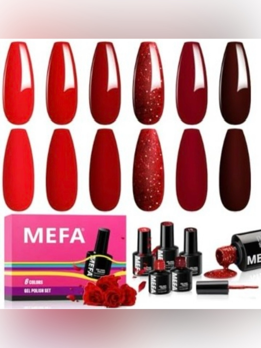 Red Gel Nail Polish Collection - Multi Red Shades